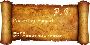 Paczolay Vendel névjegykártya